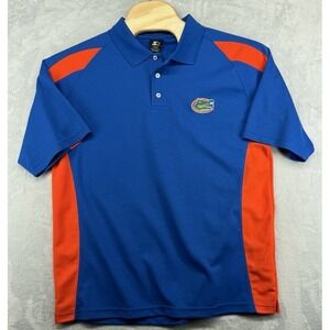 Vintage Starter University of Florida Gators Polo Shirt Blue Orange Men's Size L